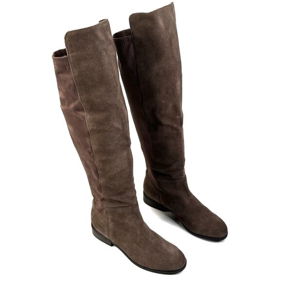 Lucky Brand Calypso Over The Knee Boots Brown/Taupe Suede Womens 7.5M New $139 - Picture 2 of 10